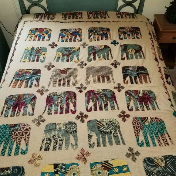 Other - VTG STYLE Elephant HandStitched Embroidery Cover